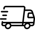 icone camion de coté  qui roule vers la droite livraison rapide 